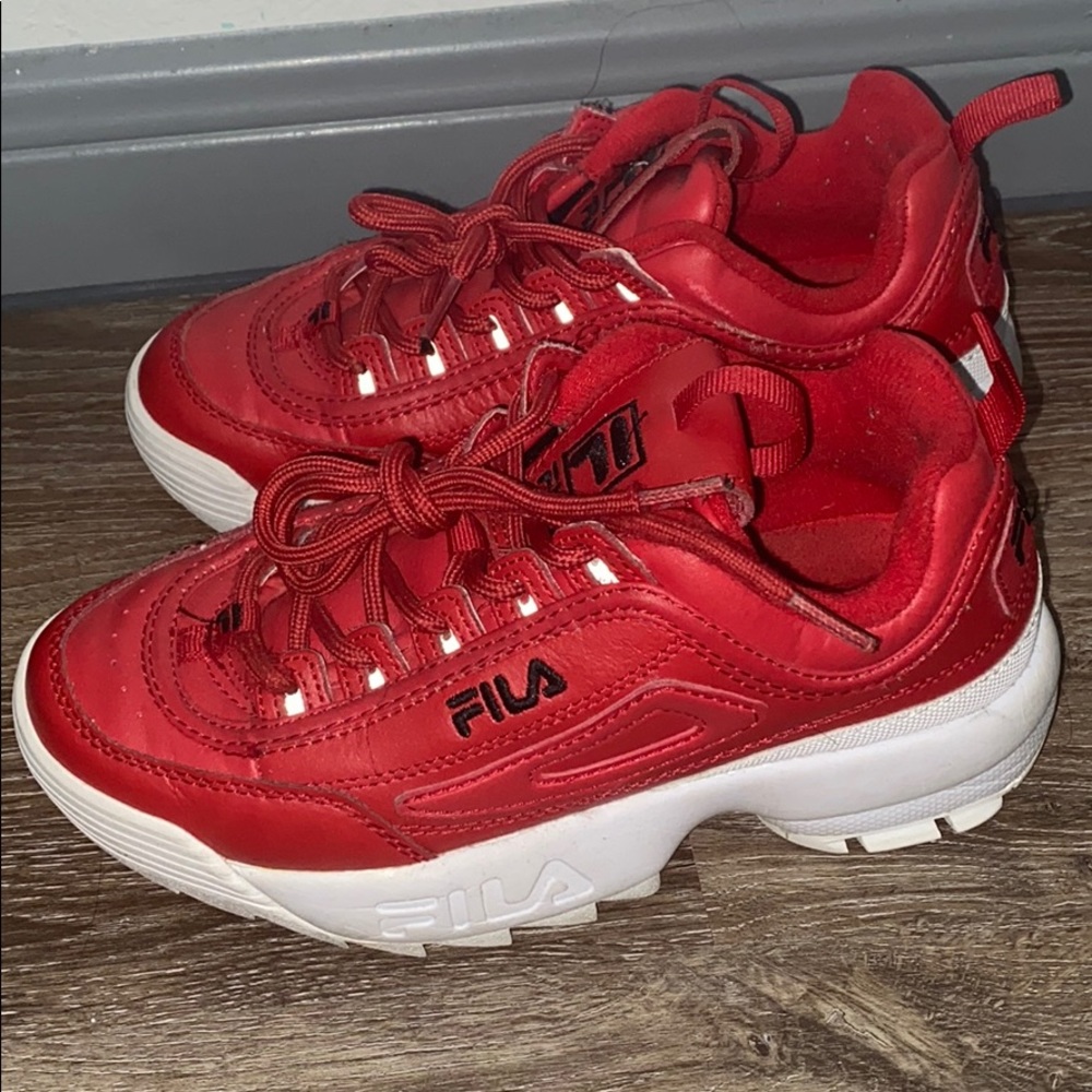 Fila. Tennis shoes. Size 6. Red
